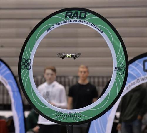 drone being flown by students